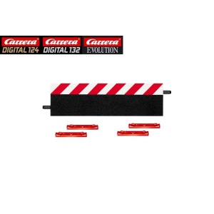 Carrera 124/132 20020560 – Cordolo per rettilineo standard lunghezza 34,5 cm – Pezzo singolo comprensivo di clip per aggancio