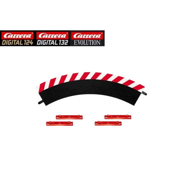 Carrera 124/132 20020561 – Cordolo esterno per curva raggio 1 60 gradi – Pezzo singolo comprensivo di clip per aggancio