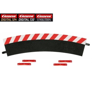 Carrera 124/132 20020563 – Cordolo esterno per curva raggio 3 30 gradi – Pezzo singolo comprensivo di clip per aggancio