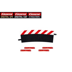 Carrera 124/132 20020568 – Cordolo esterno per curva raggio 4 15 gradi – Pezzo singolo comprensivo di clip per aggancio