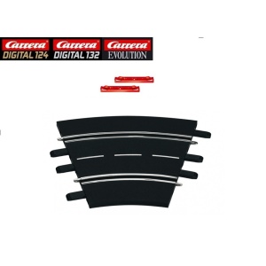 Carrera 124/132 20020578 – Curva raggio 4 15 gradi – Pezzo singolo comprensivo di clip per aggancio