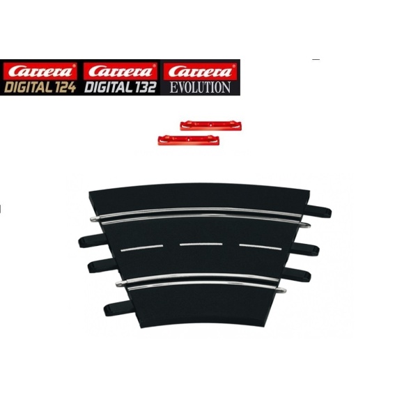 Carrera 124/132 20020578 – Curva raggio 4 15 gradi – Pezzo singolo comprensivo di clip per aggancio