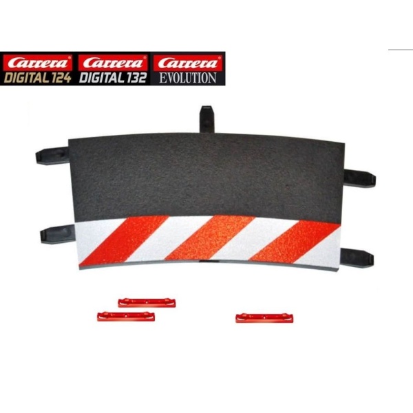 Carrera 124/132 20020592 – Cordolo interno per curva raggio 3 30 gradi – Pezzo singolo comprensivo di clip per aggancio