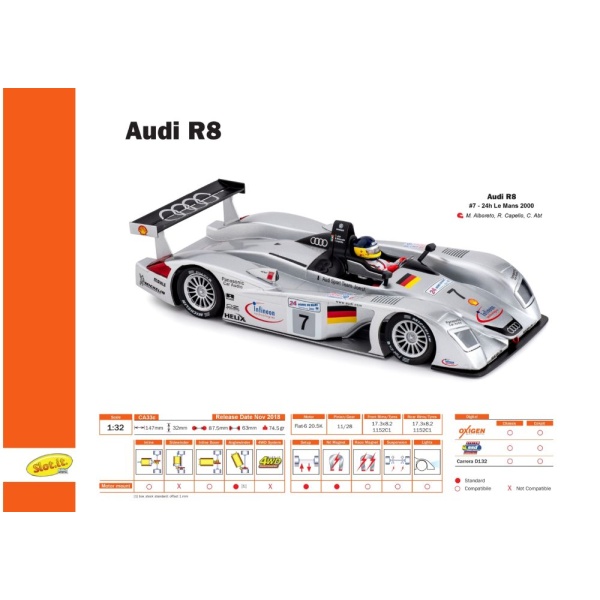 Slot.it CA33c Audi R8 LMP Le Mans 2000