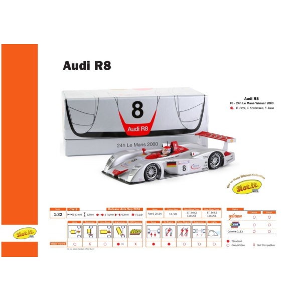 Slot.it CW19 Audi R8 Le Mans 2000