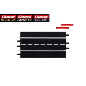 Carrera 124/132 20020509 – Rettilineo standard lunghezza 34,5 cm – Pezzo singolo comprensivo di clip di aggancio