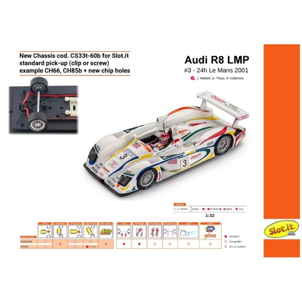 Slot.it CA33d AUDI R8 LMP 2001 – 24h Le Mans