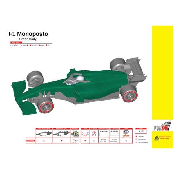 Policar CAR07 F1 Monoposto – Green Body