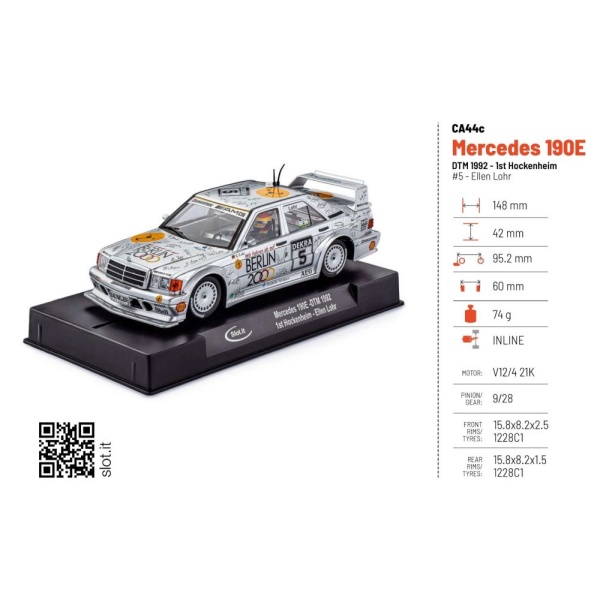 Slot.it CA44c MERCEDES 190E DTM 1992 – 1st Hockenheim