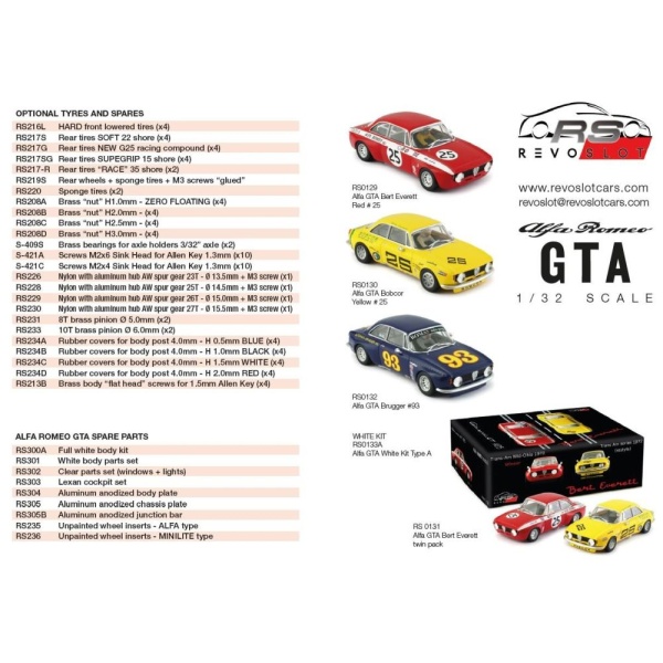 Revoslot RS0131 Alfa Romeo GTA – Bert Everett Twin Pack