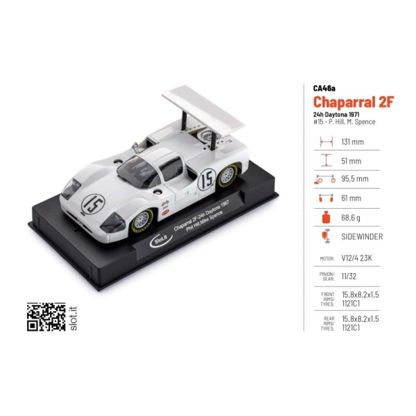 Slot.it CA46a CHAPARRAL 2F 1967 – 24h Daytona / #15 – Phil Hill  Mike Spence