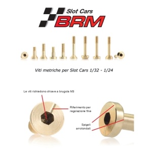 BRM S-132 A1 Viti metriche in ottone testa piatta 4.5×7.2mm SHORT (6x)