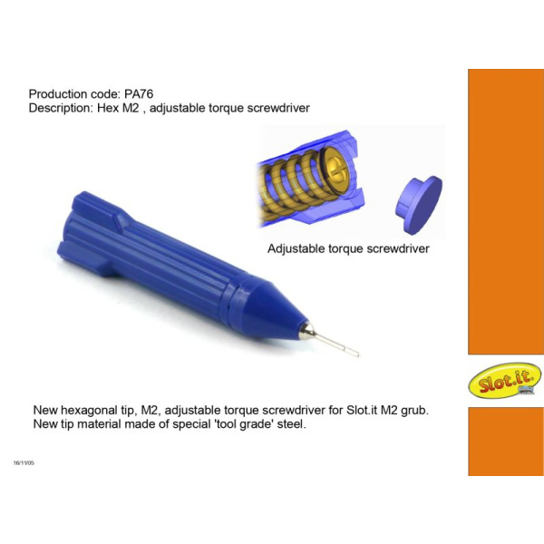 Slot.it PA76 Adjustable torque hex M2 screwdriver