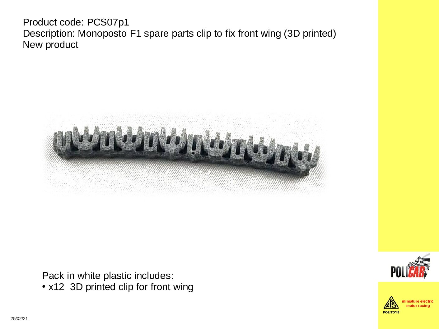 Policar PCS07p1 Monoposto front wing clips (12x)